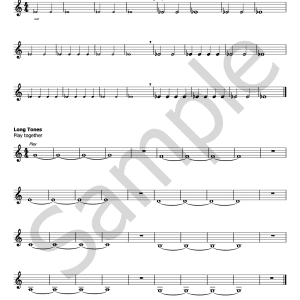 Beginner Warm Up Trumpet Exercises, leadpipe buzzing, long tones - Practice Pack 1 page 4